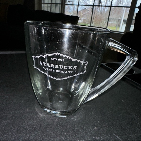 Starbucks Coffee Company est 1971 Clear Glass Coffee Mug Cup - Picture 1 of 3